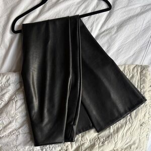 Vegan leather split hem pants